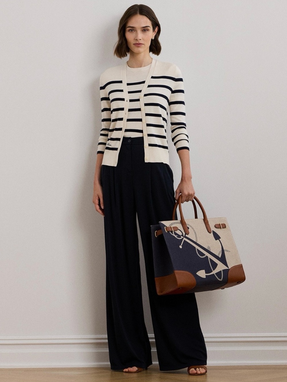 NWT Ralph Lauren Jersey Wide Leg Pants Size 8